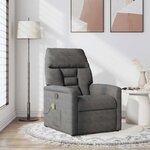 vidaXL Fauteuil inclinable de massage gris foncé tissu microfibre