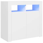 vidaXL Buffet avec lumières LED Blanc 80x35x75 cm
