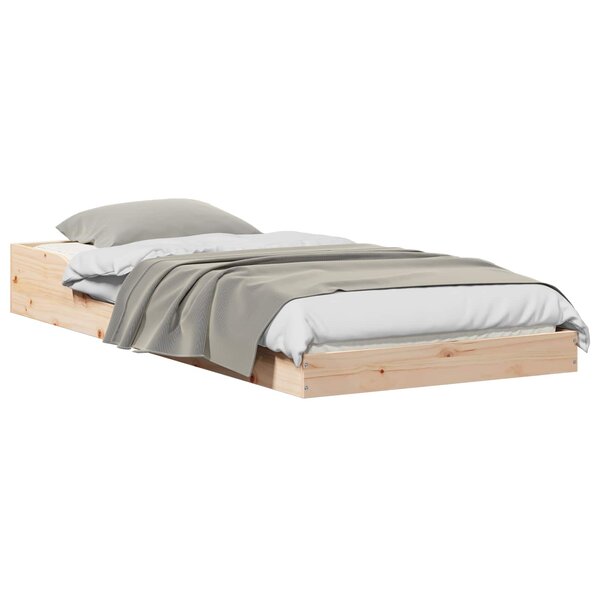 vidaXL Cadre de lit Naturel 100 x 220 cm Pin massif