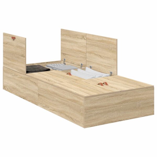 vidaXL Cadre de lit avec rangement Chêne Sonoma 70 x 190 cm