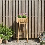 vidaXL Jardinière avec support Naturel 50 x 38 x 114 cm Bambou