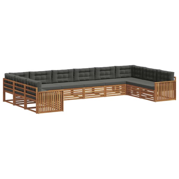 vidaXL Ensembles de canapés avec coussin 7 Pièces Naturel et Anthracite