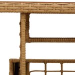 vidaXL Table de jardin relevable Naturel 100 x 55 x 37 cm