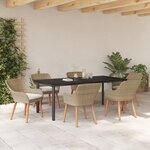 vidaXL Ensemble de salle à manger de jardin de 7 pièces beige en poly rotin