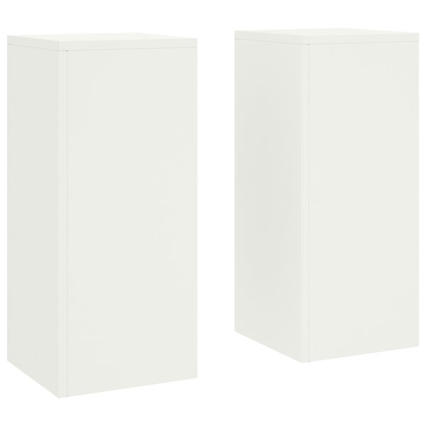 vidaXL Supports de Plantes d'Extérieur set de 2 blancs  24x24x55 cm  Acier