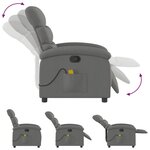 vidaXL Fauteuil inclinable de massage gris foncé tissu