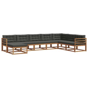 vidaXL Ensemble de canapés d'extérieur 8 pc Naturel et Anthracite