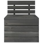 vidaXL Salon palette de jardin 6 Pièces Bois de pin massif Gris foncé