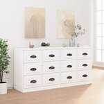 vidaXL Buffets 2 Pièces blanc bois d'ingénierie