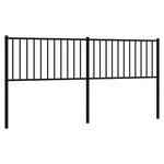 vidaXL Tête de lit métal noir 180 cm