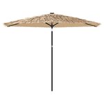 vidaXL Parasol de jardin avec LED et mât en acier marron 288x288x225cm
