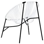 vidaXL Lot de 3 Chaise de jardin noir et blanc résine tressée