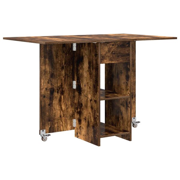 vidaXL Table à dîner 115 x 70 x 75 cm Bois d'ingénierie Chêne fumé