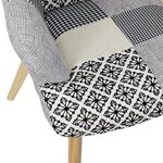 Fauteuil patchwork -Tissu  Gris - L 65 x P 74 x H 100 cm - HELSINKI