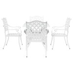 vidaXL Ensemble de tables de jardin 5 Pièces Blanc 80 x 80 x 75 cm
