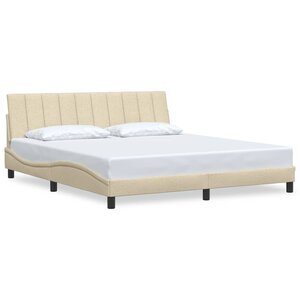 vidaXL Cadre de lit sans matelas Hanko crème 180x200 cm tissu
