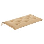 vidaXL Banc de jardin avec coussin beige 112 cm Bois de teck massif
