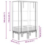 vidaXL Jardinière surélevée avec housse aspect rotin 80x40x140 cm