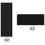 vidaXL Set de meubles TV mural en chêne noir  4 pièces en bois d'ingénierie