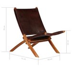 vidaXL Chaise de relaxation pliable Marron Cuir véritable