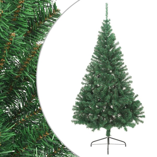 vidaXL Sapin de Noël artificiel moitié avec support vert 240 cm PVC