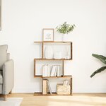 vidaXL Étagère séparatrice de pièce à 3 niveaux vieux bois 70x24x97 cm