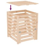 vidaXL Composteur 63 5x63 5x77 5 cm Bois massif de pin