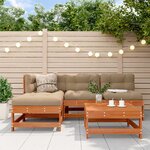 vidaXL Ensemble de salon de jardin 5 Pièces Brun cire Bois de pin massif