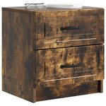 vidaXL Cabinet de chevet avec tiroir Chêne fumé 43 x 34 5 x 44 5 cm