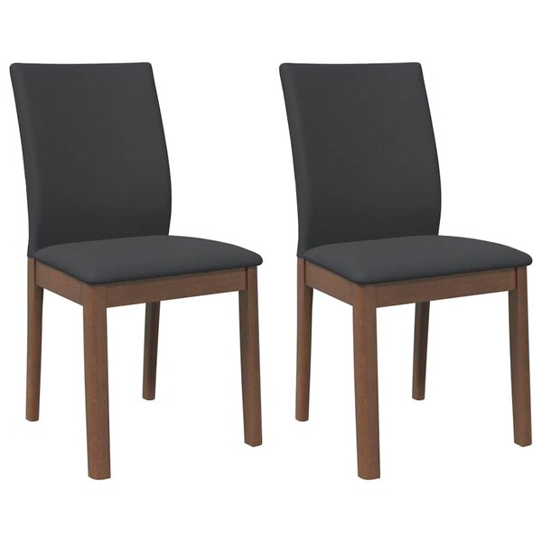 vidaXL Chaises à manger coussins 2 Pièces marron bois massif caoutchouc