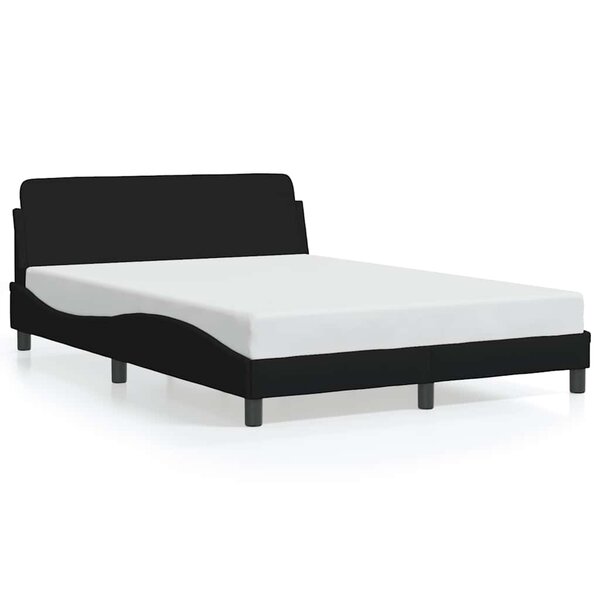 vidaXL Cadre de lit Dover noir 140x190 cm tissu
