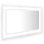 vidaXL Miroir à LED de salle de bain Blanc 80x8 5x37 cm Acrylique