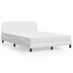vidaXL Lit avec matelas blanc 140x190 cm similicuir
