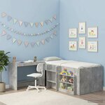 vidaXL Bureau de lit Gris béton Bois d'ingénierie 100 x 45 x 75 cm