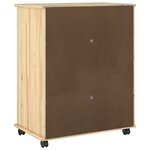 vidaXL Cabinet roulant Marron 63 5 x 39 x 79 cm Bois de Pin Massif