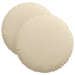 vidaXL Coussins de siège 2 pc Tissu Crème Ø40 x 13 cm