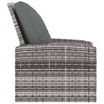 vidaXL Fauteuil inclinable de jardin avec coussins gris résine tressée