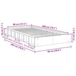 vidaXL Cadre de lit sans matelas 80x200 cm bois massif de chêne