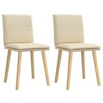 vidaXL Chaises à manger lot de 2 crème tissu