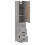 vidaXL Buffet haut Sonoma gris 34 5x34x180 cm Bois d'ingénierie