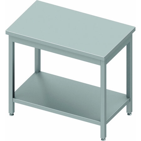 Table inox centrale avec etagère - gamme 600 - stalgast - à monter - inox1300x600 400x600x900mm