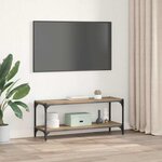vidaXL Meuble TV Chêne artisanal 100x33x41cm Bois d'ingénierie et fer
