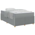 vidaXL Cadre de lit avec matelas Gris clair 120 x 190 cm tissu