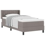 vidaXL Lit à ressorts avec matelas Taupe 200 x 90 cm Polyester