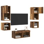 vidaXL Meubles TV muraux 8 Pièces Bois ancien Bois d'ingénierie