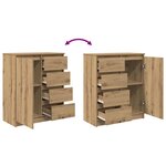 vidaXL Buffet avec tiroirs chêne artisanal 71x35x84 cm bois ingénierie