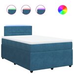 vidaXL Sommier à lattes de lit et matelas bleu 120x200 cm velours