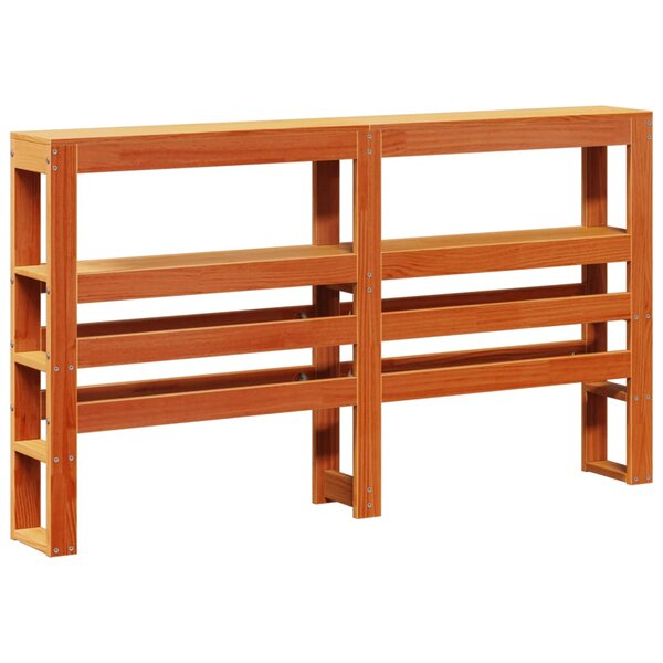 vidaXL Tête de lit avec étagères marron cire 150 cm bois massif de pin