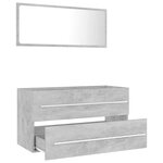 vidaXL Ensemble de meubles de salle de bain 2 Pièces Gris béton Aggloméré