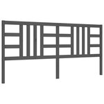 vidaXL Cadre de lit avec tête de lit gris 200x200 cm bois massif